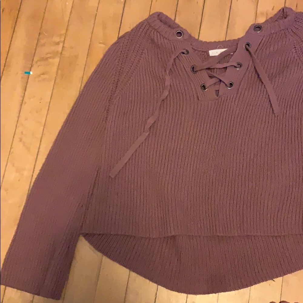 Lace up front Sweater